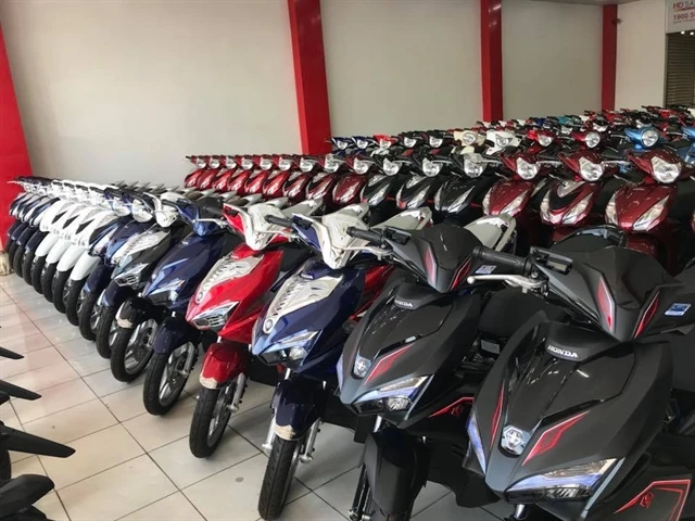 A showroom selling new motorbikes in Hai Duong city. (Photo of courtesy of haiduongtv.com.vn)